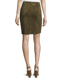 Max Studio Faux Suede Pencil Skirt Olive