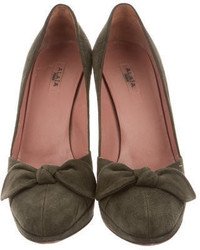 Alaia Alaa Suede Bow Accented Pumps
