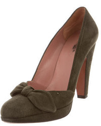 Alaia Alaa Suede Bow Accented Pumps
