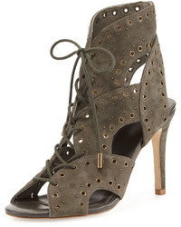 Joie Ron Suede Lace Up Sandal Ash Green