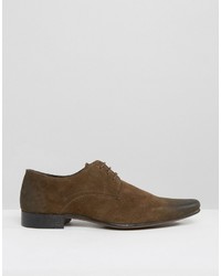 Asos Lace Up Shoes In Green Suede