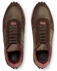 Burberry Panelled Suede And Mesh Sneakers