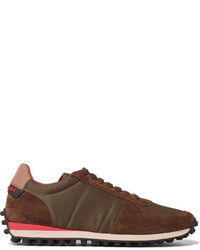 Burberry Panelled Suede And Mesh Sneakers