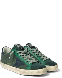 Golden Goose Deluxe Brand Superstar Distressed Leather Suede And Canvas Sneakers