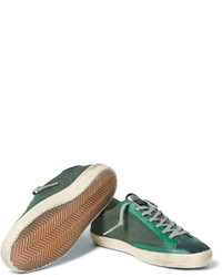 Golden Goose Deluxe Brand Superstar Distressed Leather Suede And Canvas Sneakers