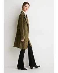 Forever 21 Contemporary Genuine Suede Belted Trench Coat