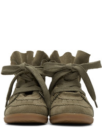 Isabel Marant Green Bobby Wedge Sneakers