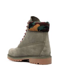 Timberland Camouflage Detail Suede Ankle Boots