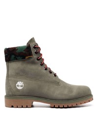 Timberland Camouflage Detail Suede Ankle Boots