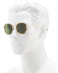 Bottega Veneta 49mm Round Titanium Sunglasses