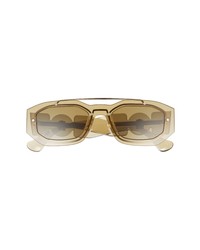 Versace 51mm Irregular Sunglasses In Transparent Dark Green At Nordstrom