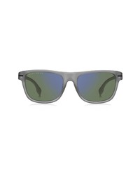 BOSS 55mm Polarized Rectangular Sunglasses