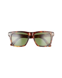 Tom Ford 56mm Square Sunglasses In Havanagreen At Nordstrom