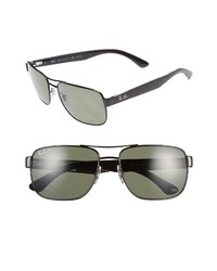 Ray-Ban 58mm Aviator Polarized Sunglasses In Blackgreygreen At Nordstrom