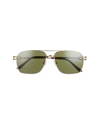Cartier 59mm Aviator Sunglasses In Goldgreen At Nordstrom