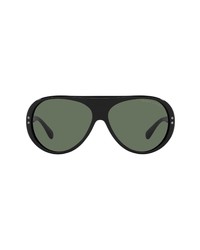 Ralph Lauren 60mm Aviator Sunglasses In Shiny Blackdark Green At Nordstrom
