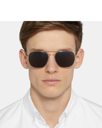 Saint Laurent Aviator Style Silver Tone Sunglasses