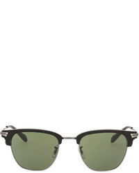 Oliver Peoples Banks Half Rim Sunglasses Black