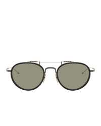 Thom Browne Black And Gold Round Tbs815 Sunglasses