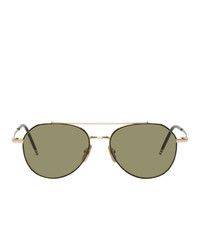Thom Browne Black And Gold Tb105 Sunglasses