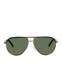 Tom Ford Black And Green Cole Aviator Sunglasses