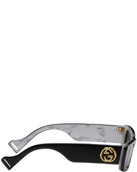 Gucci Black Rectangular Sunglasses