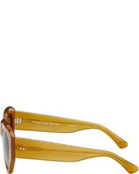Dries Van Noten Brown Linda Farrow Edition Cat Eye Sunglasses