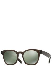 Oliver Peoples Byredo Square Mirrored Sunglasses Green