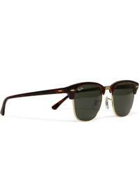 Ray-Ban Clubmaster Acetate And Gold Tone Sunglasses