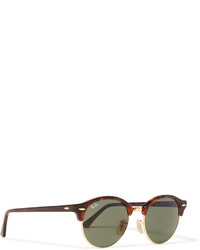 Ray-Ban Clubmaster Round Frame Tortoiseshell Acetate And Gold Tone Sunglasses