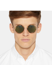 L.G.R Elliot Round Frame Tortoiseshell Acetate Sunglasses