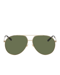 Gucci Gold And Green Gg0832s Sunglasses