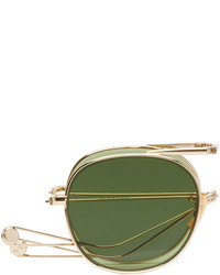 Garrett Leight Gold Folding Van Buren Sunglasses