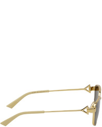 Bottega Veneta Gold Square Sunglasses