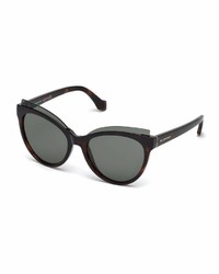 Balenciaga Gradient Acetate Cat Eye Sunglasses Black