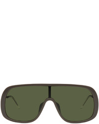 Kenzo Gray Green Shield Sunglasses