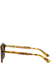 Gucci Green And Red Vintage Pilot Sunglasses