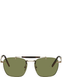 Zegna Green Rimless Sunglasses