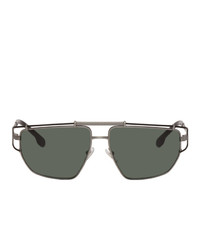 Versace Gunmetal And Black Greek Wire Sunglasses