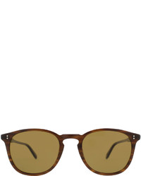 Garrett Leight Kinney 49 Square Polarized Sunglasses Matte Brandy Tortoise