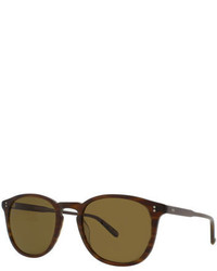 Garrett Leight Kinney 49 Square Polarized Sunglasses Matte Brandy Tortoise