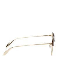 Alexander McQueen Metal Skeleton Sunglasses