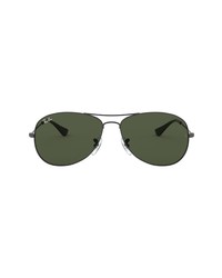 Ray-Ban New Classic Aviator 59mm Sunglasses In Gunmetalcrystal Green At Nordstrom