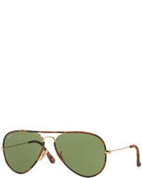 Ray-Ban Original Aviator Sunglasses With Camouflage Brown Horn