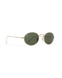 Ray-Ban Oval Frame Gold Tone Sunglasses