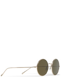 Illesteva Porto Cervo Round Frame Gold Tone Sunglasses