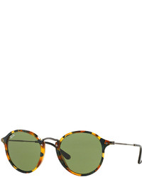Ray-Ban Round Acetate Sunglasses Green Tortoise