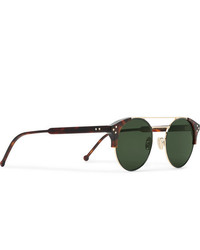 CUTLER AND GROSS Round Frame Tortoiseshell Acetate And Gold Tone Sunglasses