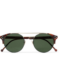 CUTLER AND GROSS Round Frame Tortoiseshell Acetate And Gold Tone Sunglasses