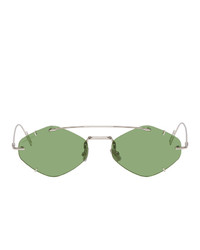 Dior Homme Silver And Green Diorinclusion Sunglasses